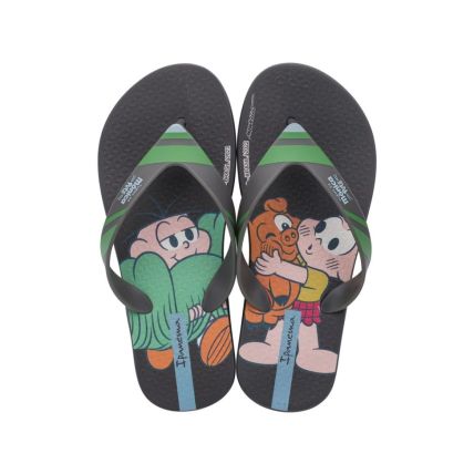 Chinelo Infantil Turma Da Mônica Meu Pet - 26960 - Preto/cinza/verde - Atacado
