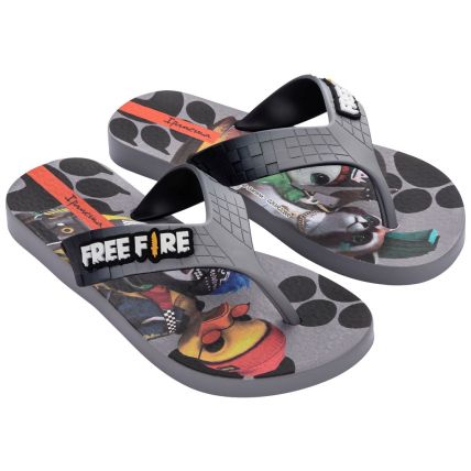 Chinelo Infantil Ipanema Free Fire - 26966 - Cinza/preto - Atacado