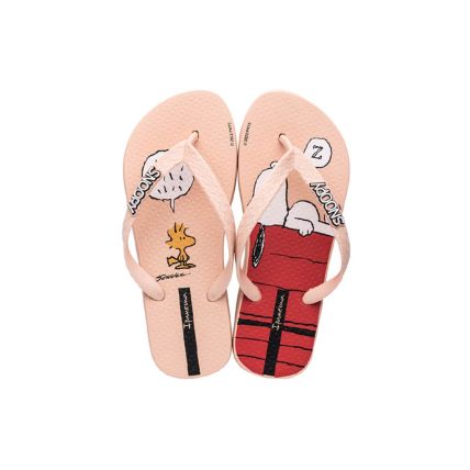 Chinelo Feminino Ipanema Snoopy - 26968 - Bege/bege/vermelho - Atacado