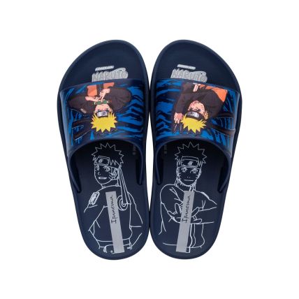 Chinelo Slide Infantil Ipanema Naruto - 26971 - Azul/cinza - Atacado