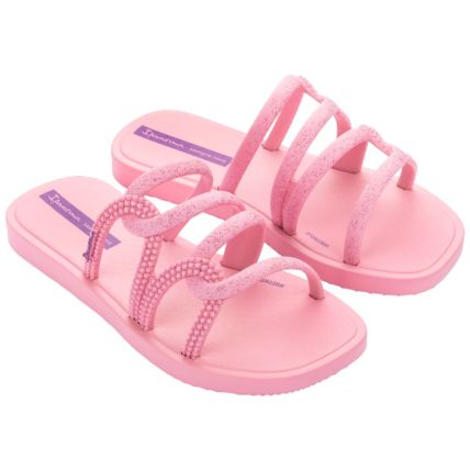 Chinelo Slide Infantil Ipanema Solar Mais - 26982 - Rosa Claro/rosa Glitter - Atacado