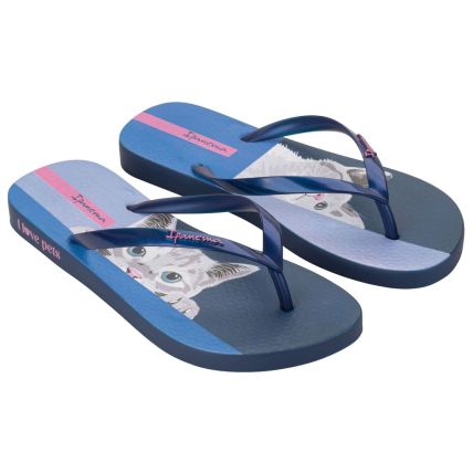 Chinelo Feminino Ipanema Love Pets - 27005 - Azul/azul Perolado - Atacado