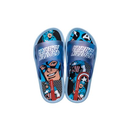Chinelo Slide Infantil Ipanema Marvel Legends - 27009 - Azul/azul Transparente - Atacado