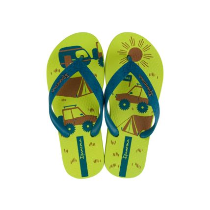 Chinelo Infantil Ipanema Fantasia - 27012 - Verde/Azul/Castor - Atacado