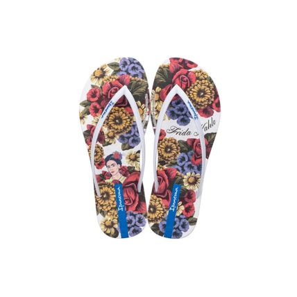 Chinelo Feminino Ipanema Frida Kahlo - 27014 - Branco/azul/amarelo - Atacado