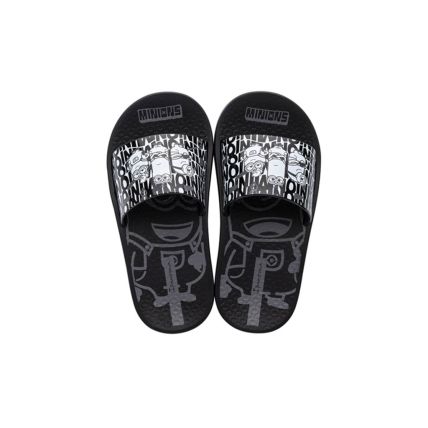 Chinelo Slide Infantil Ipanema Meus Minions - 27015 - Preto/branco - Atacado