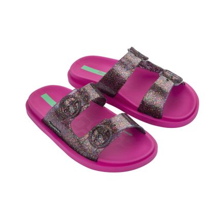 Chinelo Slide Infantil Ipanema Follow Print - 27029 - Rosa/vidro Glitter - Atacado