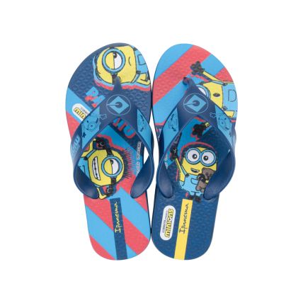 Chinelo Infantil Ipanema Minions - 27033 - Azul/amarelo/laranja - Atacado