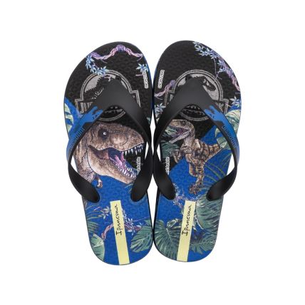 Chinelo Infantil Ipanema Jurassic Dino - 27059 - Preto/preto/azul - Atacado