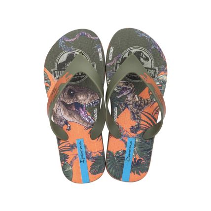 Chinelo Infantil Ipanema Jurassic Dino - 27059 - Verde/verde/laranja - Atacado