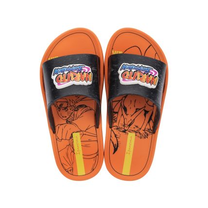 Chinelo Slide Infantil Ipanema Naruto Aventura - 27067 - Laranja/preto - Atacado