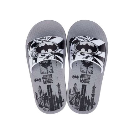 Chinelo Gáspea Infantil Ipanema Liga Da Justiça Hero Slide - 27070 - Cinza/branco/preto - Atacado