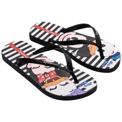 Chinelo Feminino Ipanema Disney Friends - 27093 - Preto/Branco - Atacado