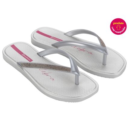 Sandalia De Dedo Feminina Ipanema Celebra - 27094 - Cinza/prata/vermelho - Atacado