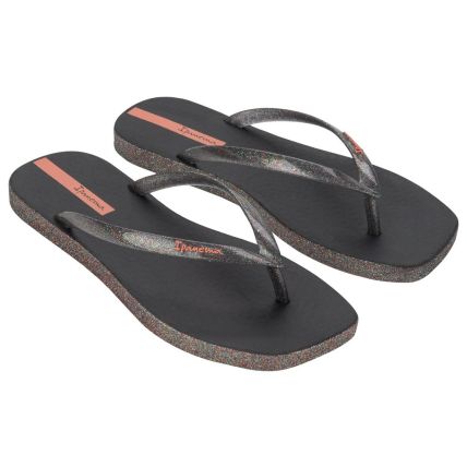 Chinelo Feminino Ipanema Edge Maxi Glow - 27095 - Preto/glitter/laranja - Atacado
