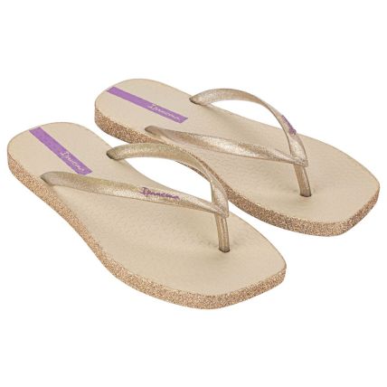 Chinelo Feminino Ipanema Edge Maxi Glow - 27095 - Bege/glitter/lilas - Atacado