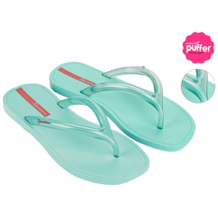 Sandália Feminina Ipanema Puffer Day - 27104 - Verde/verde Transparente - Atacado