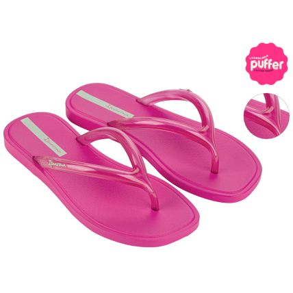 Sandália Feminina Ipanema Puffer Day - 27104 - Rosa/rosa Transparente - Atacado
