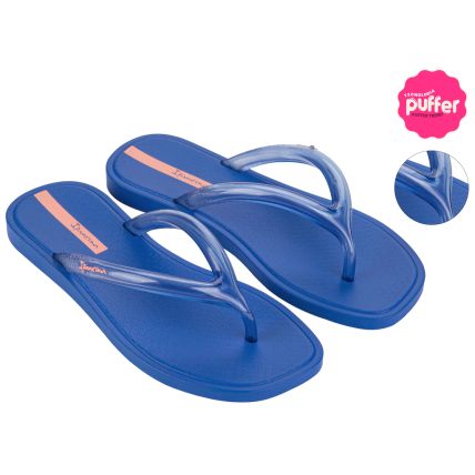 Chinelo Feminino Ipanema Puffer Day - 27104 - Azul/Azul Transparente - Atacado