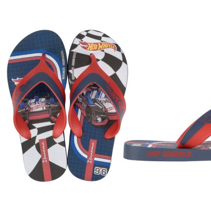 Chinelo Infantil Ipanema Hot Wheels - 27112 - Azul/vermelho/branco - Atacado