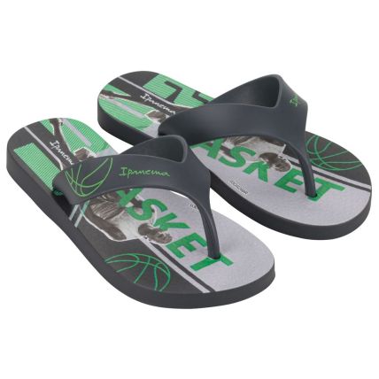 Chinelo Infantil Ipanema Deck City - 27114 - Cinza/cinza/verde - Atacado