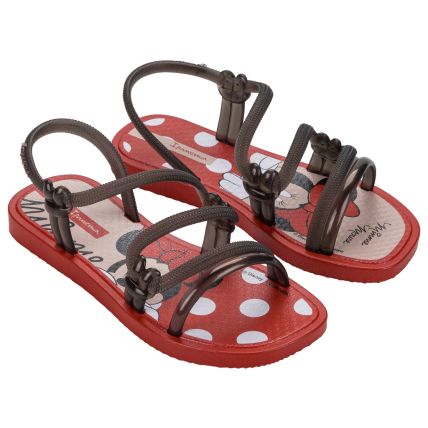 Sandalia Infantil Ipanema Disney Solar - 27151 - Vermelho/preto Perolado - Atacado