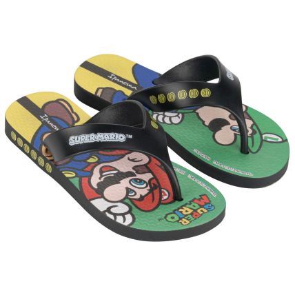Chinelo Infantil Ipanema Super Mario - 27161 - Preto/preto/verde - Atacado