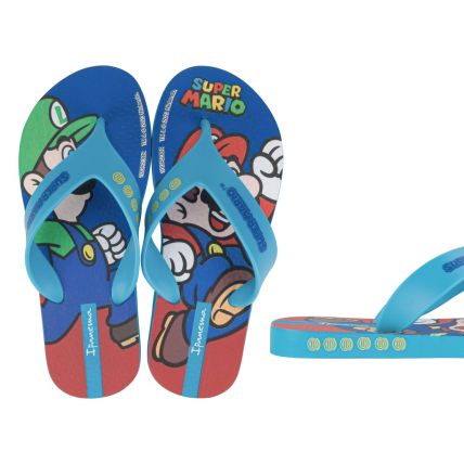 Chinelo Infantil Ipanema Super Mario - 27161 - Azul/azul/vermelho - Atacado