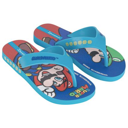 Chinelo Infantil Ipanema Super Mario - 27161 - Azul/azul/vermelho - Atacado
