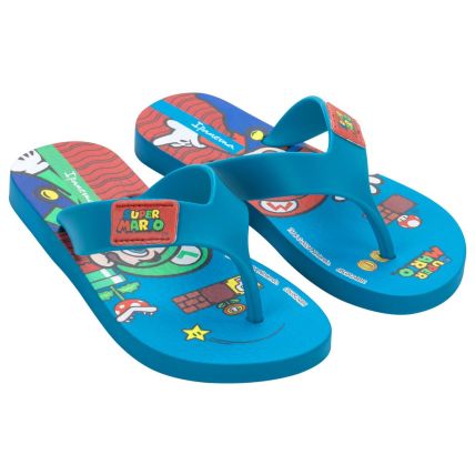 Chinelo Infantil Ipanema Super Mario - 27161 - Azul/azul/vermelho - Atacado