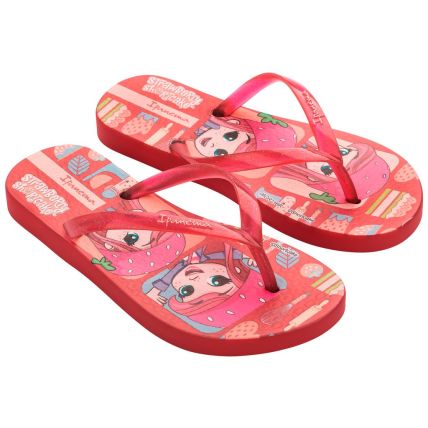 Chinelo Infantil Ipanema Moranguinho Sugar - 27173 - Vermelho/Vermelho Glitter - Atacado