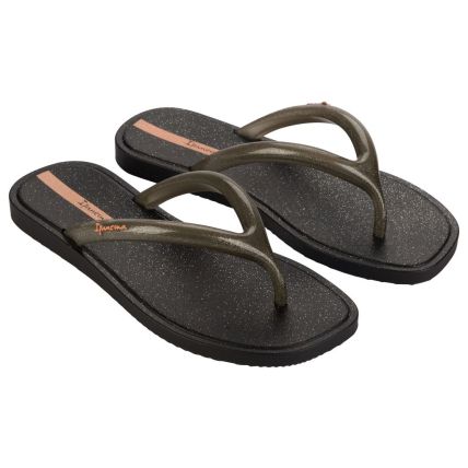Chinelo Feminino Ipanema Puffer Day Brilha - 27180 - Preto/fume Glitter - Atacado