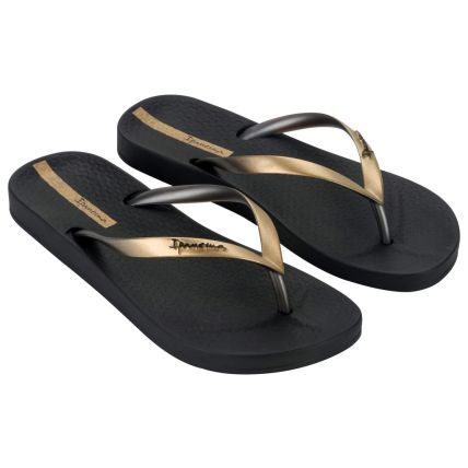 Chinelo Feminino Ipanema Anatômica Shine - 27183 - Preto/Dourado - Atacado