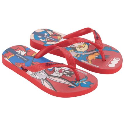 Chinelo Infantil Ipanema Looney Tunes - 27185 - Vermelho/azul/branco - Atacado