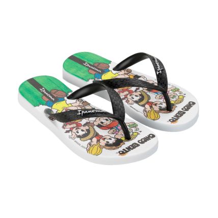 Chinelo Infantil Ipanema Chico Bento - 27190 - Branco/preto - Atacado