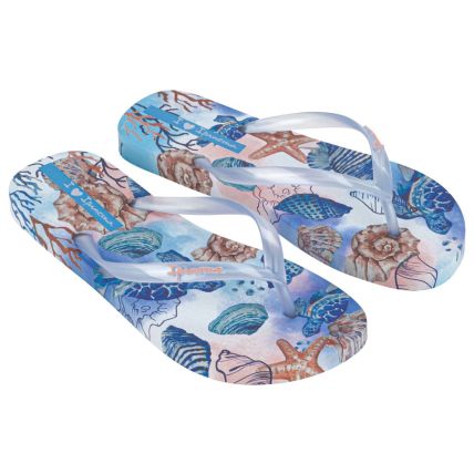 Chinelo Feminino Ipanema Verão Tropical - 27197 - Azul Claro/azul Perolado - Atacado