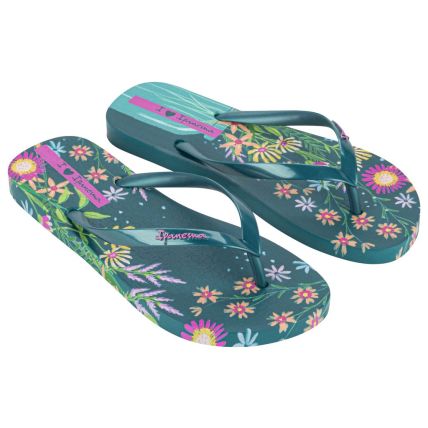 Chinelo Feminino Ipanema Verão Tropical - 27197 - Azul Escuro/azul - Atacado