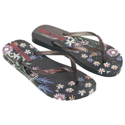 Chinelo Feminino Ipanema Verão Tropical - 27197 - Preto/glitter - Atacado