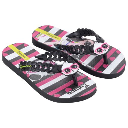 Chinelo Infantil Ipanema Luluca Lovely - 27201 - Preto/rosa/amarelo - Atacado