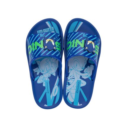 Chinelo Slide Infantil Ipanema Sonic Run - 27208 - Azul/azul/verde - Atacado