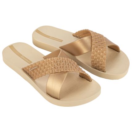 Slide Feminino Ipanema Sense - 27214 - Bege/ouro - Atacado