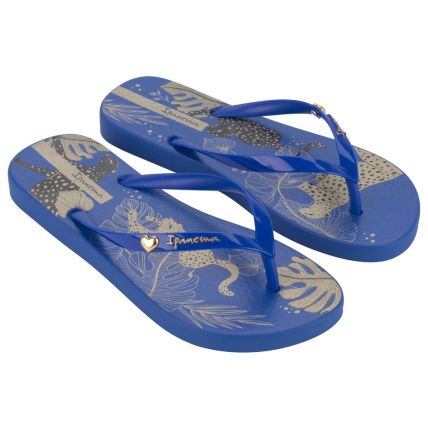 Chinelo Feminino Ipanema Animal Chic - 27217 - Azul/azul/dourado - Atacado