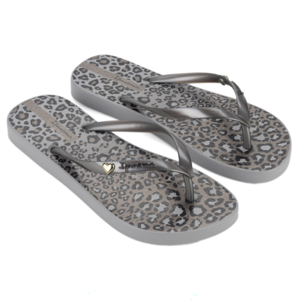 Chinelo Feminino Ipanema Animal Chic - 27217 - Cinza/prata/preto - Atacado