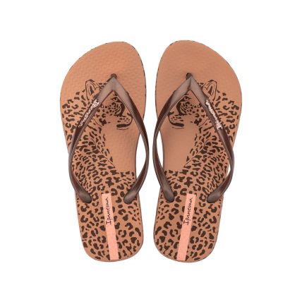 Chinelo Feminino Ipanema Animal Chic - 27217 - Marrom/bronze/marrom - Atacado