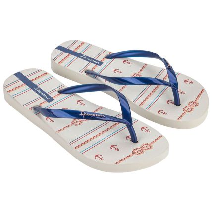 Chinelo Feminino Ipanema Navy - 27220 - Bege/azul/vermelho - Atacado