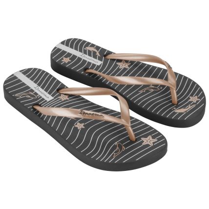 Chinelo Feminino Ipanema Navy - 27220 - Preto/rosa Metalizado - Atacado