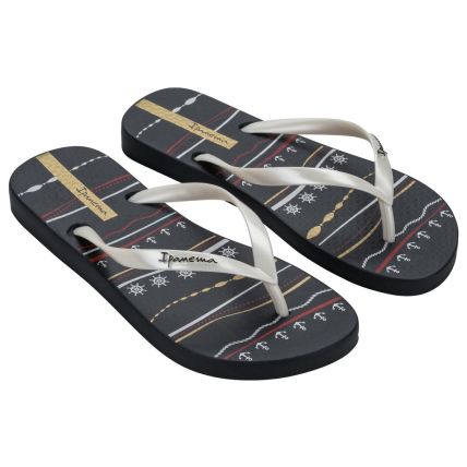 Chinelo Feminino Ipanema Navy - 27220 - Preto/bege/vermelho - Atacado