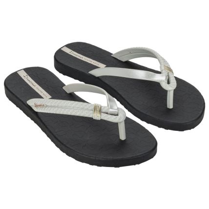 Chinelo Feminino Ipanema Diversa Mais - 27239 - Preto/off White Metal - Atacado