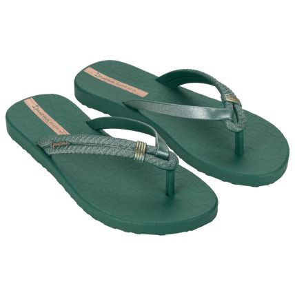 Chinelo Feminino Ipanema Diversa Mais - 27239 - Verde/verde Metal - Atacado
