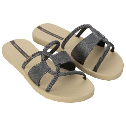 Chinelo Gaspea Feminino Ipanema Diversa - 27241 - Bege/preto Metal - Atacado